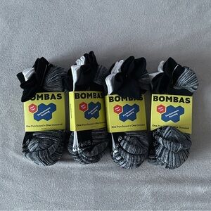 BOMBAS Men's Running Ankle Sock 12-Pack L Large Mixed Hex Black White Charcoal